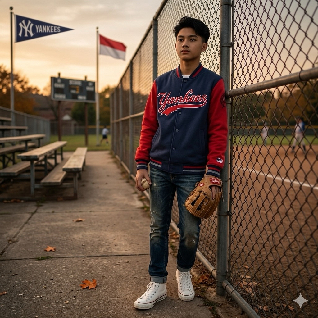 varsity jacket MLB yankess size imut S suepr cakep banget