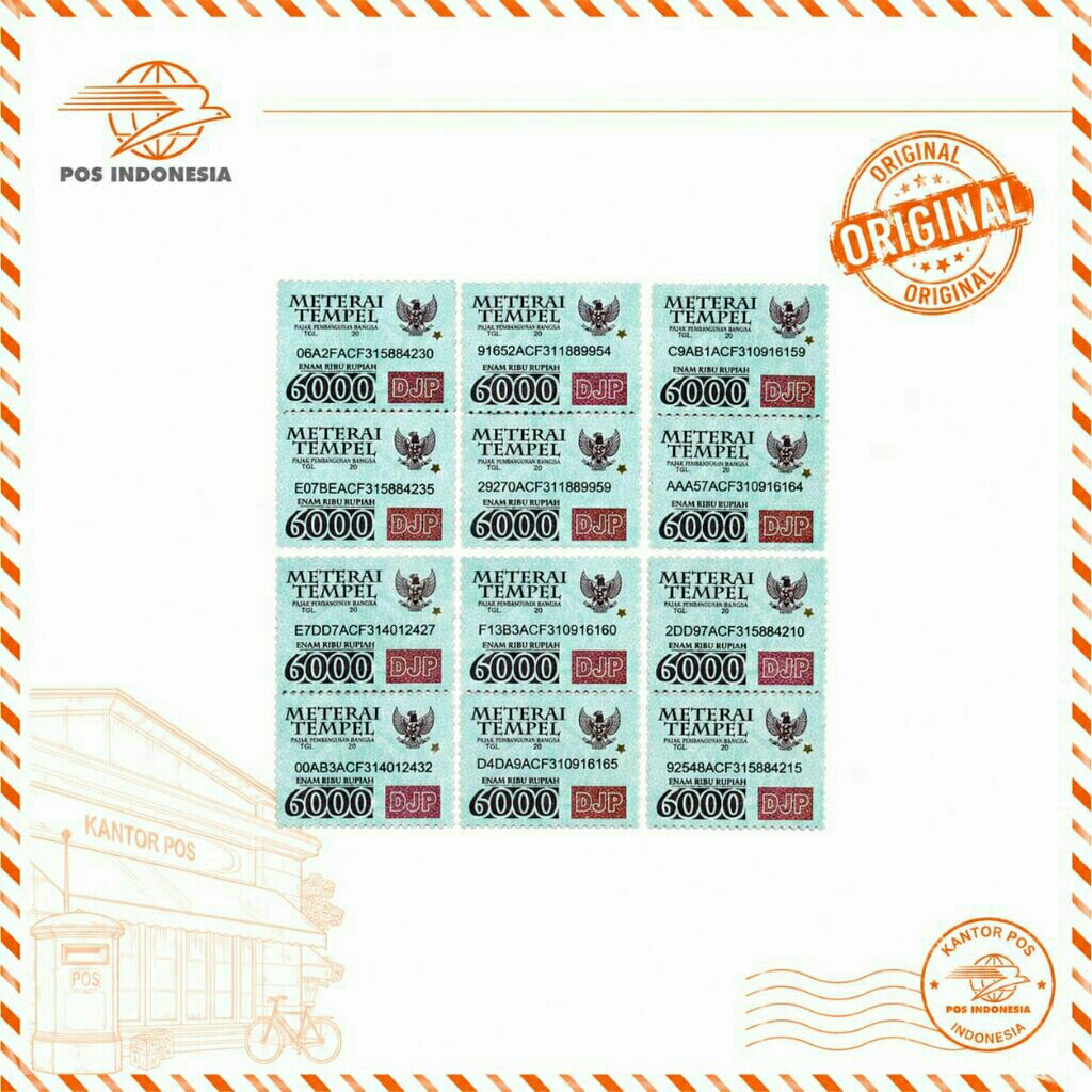 SUPER SALE Benda pos tempel tahun 2010 s/d 2015/Meterai 6000 / Meterai Tempel 6000 / Meterai