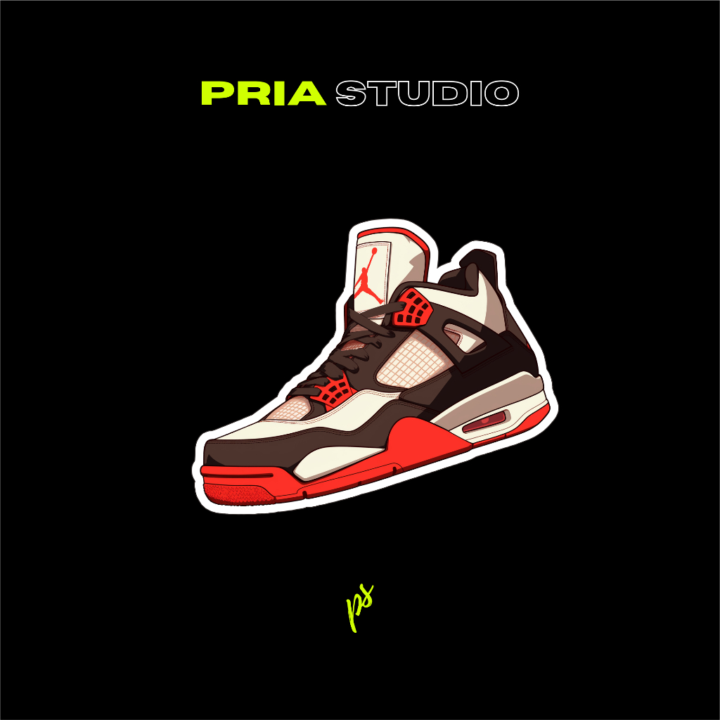 Stiker | Stiker Sneaker | Stiker Sneakers | Nike Air Jordan 4 Fire Red