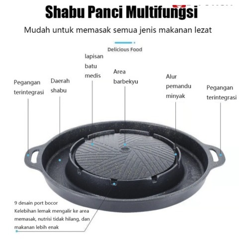 Shabu Grill Pan Bulgogi Pan 2in1 Panggangan BBQ