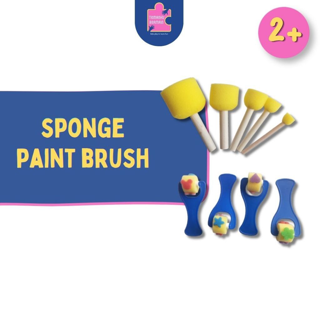 MAINAN EDUKASI KUAS BUSA LUKIS | FOAM BRUSH STAMP | KUAS SPON