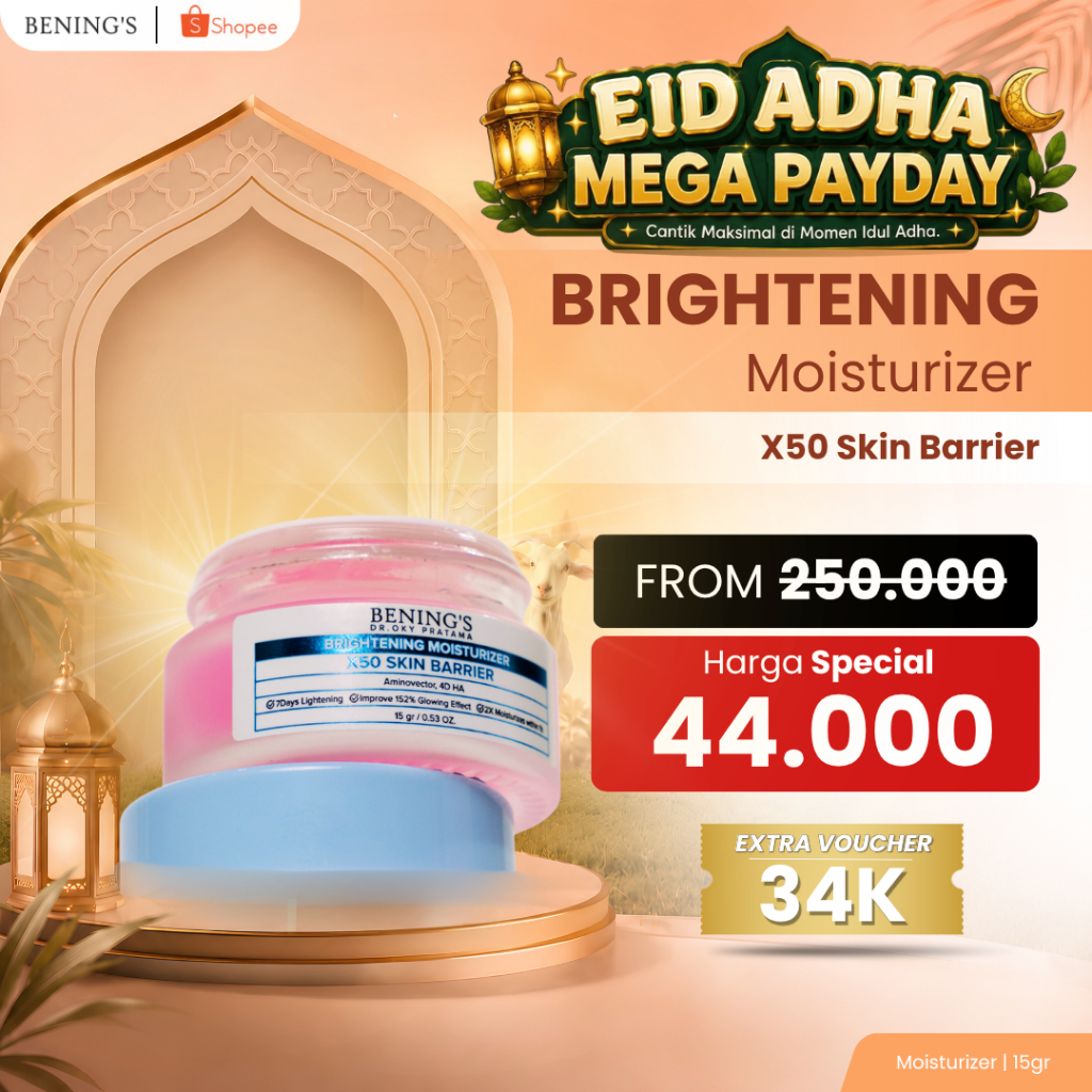 Bening's Brightening Moisturizer Gel Pelembab Wajah Peptide Hyaluronic Acid Mencerahkan Wajah Moist 