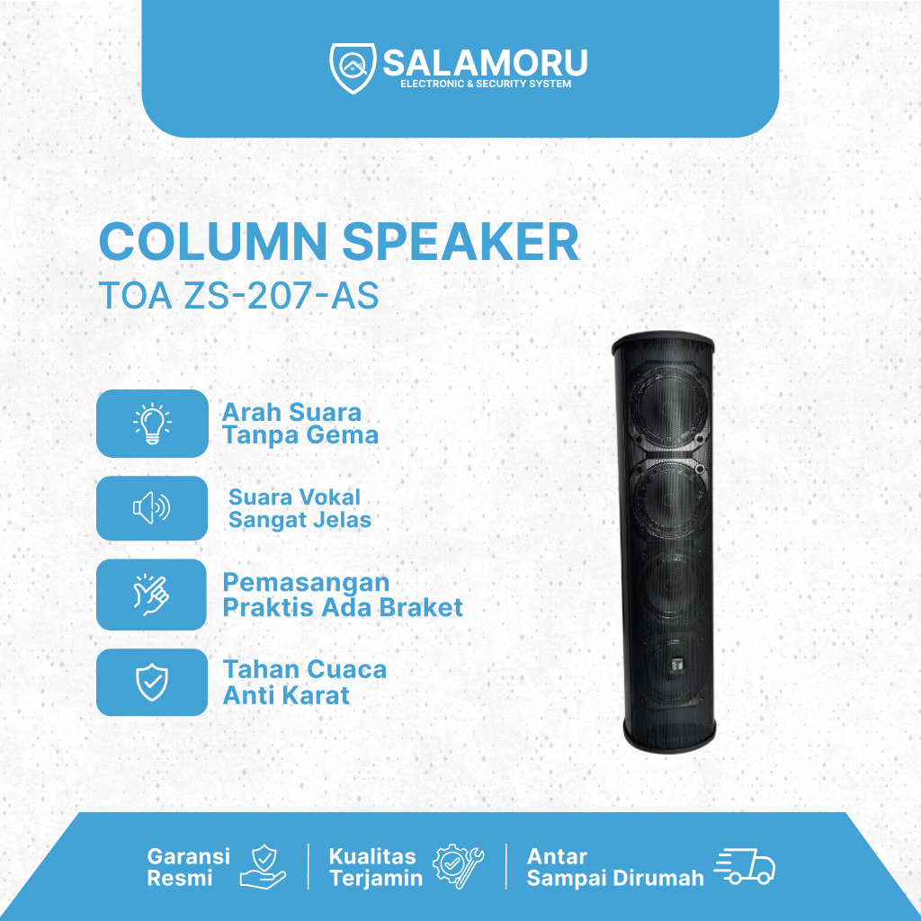 Speaker Kolom Dinding TOA ZS-207-AS / ZS 207 AS Column Speaker 20 Watt Original Garansi
