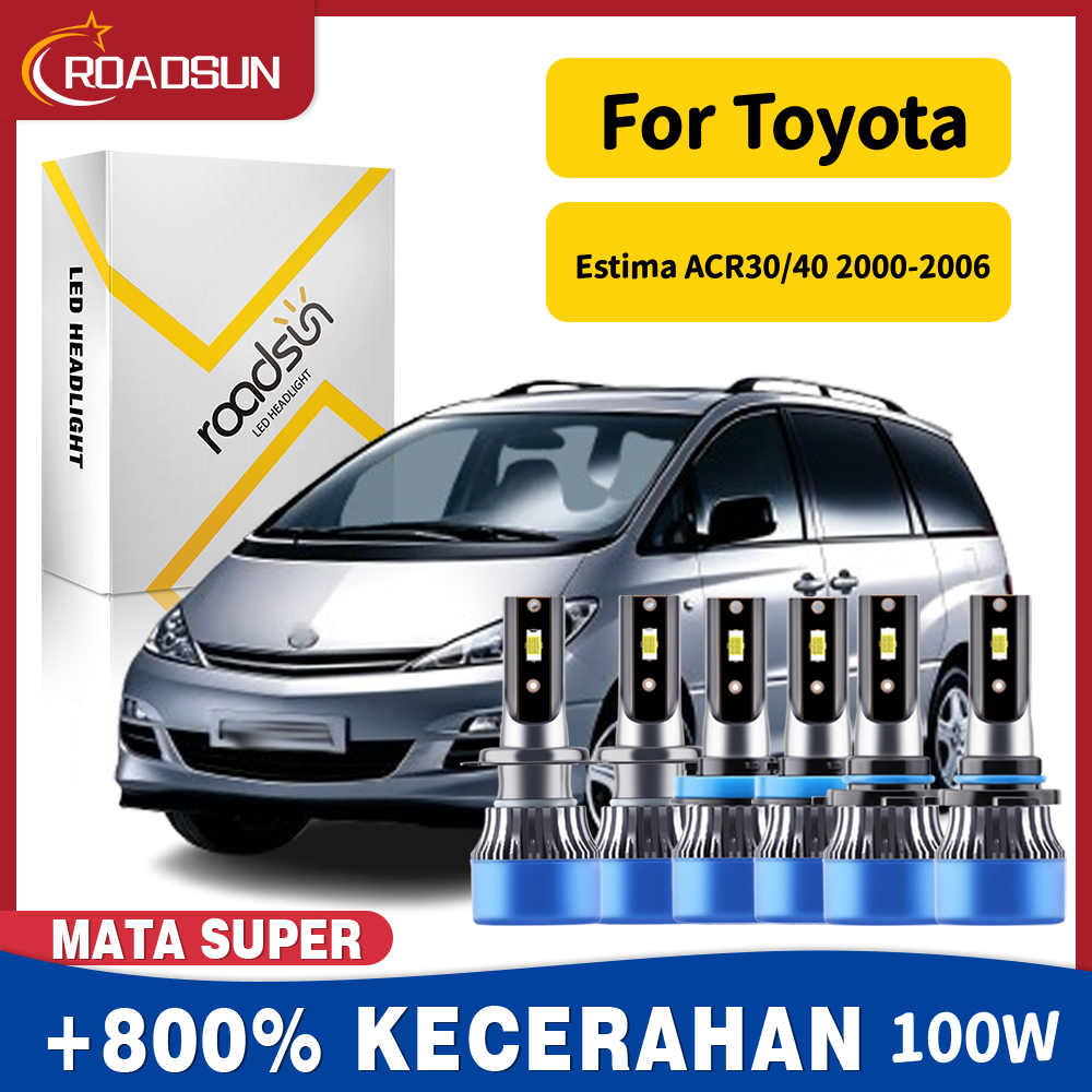 Lampu Depan LED Cocok untuk Toyota Estima ACR30/40 2000-2006 High Beam Low Beam Lampu kabut Super Te