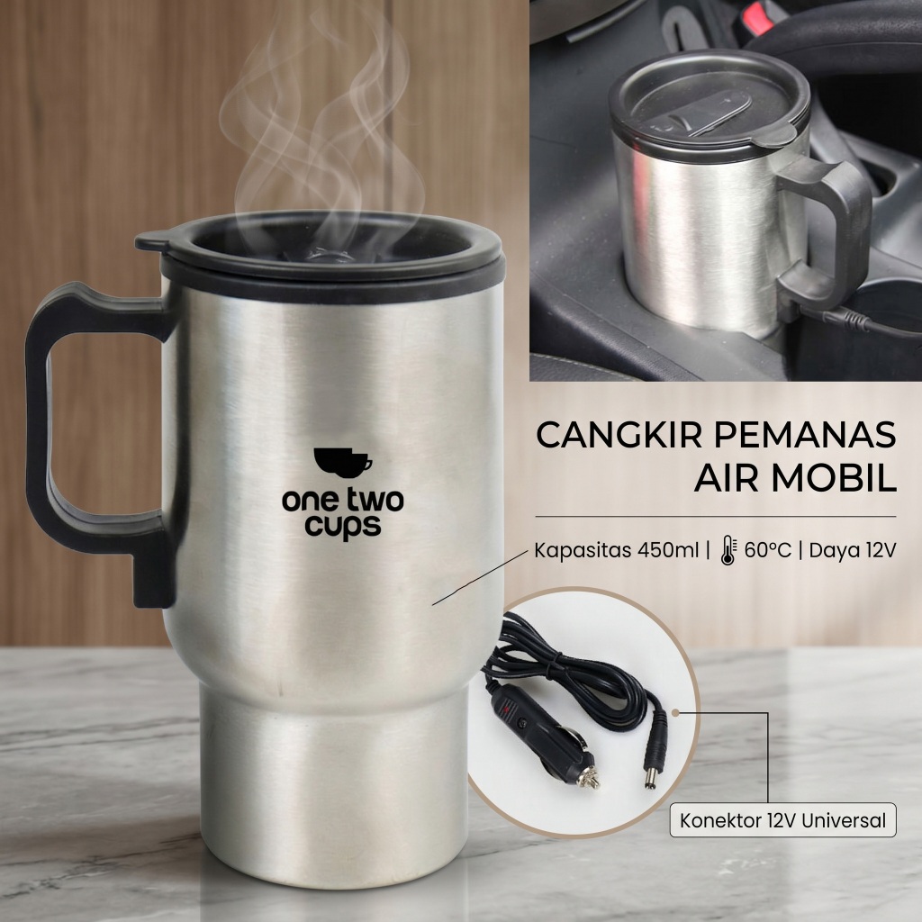 Cangkir Pemanas Air  450ml Elektrik Mobil Heated Travel Mug