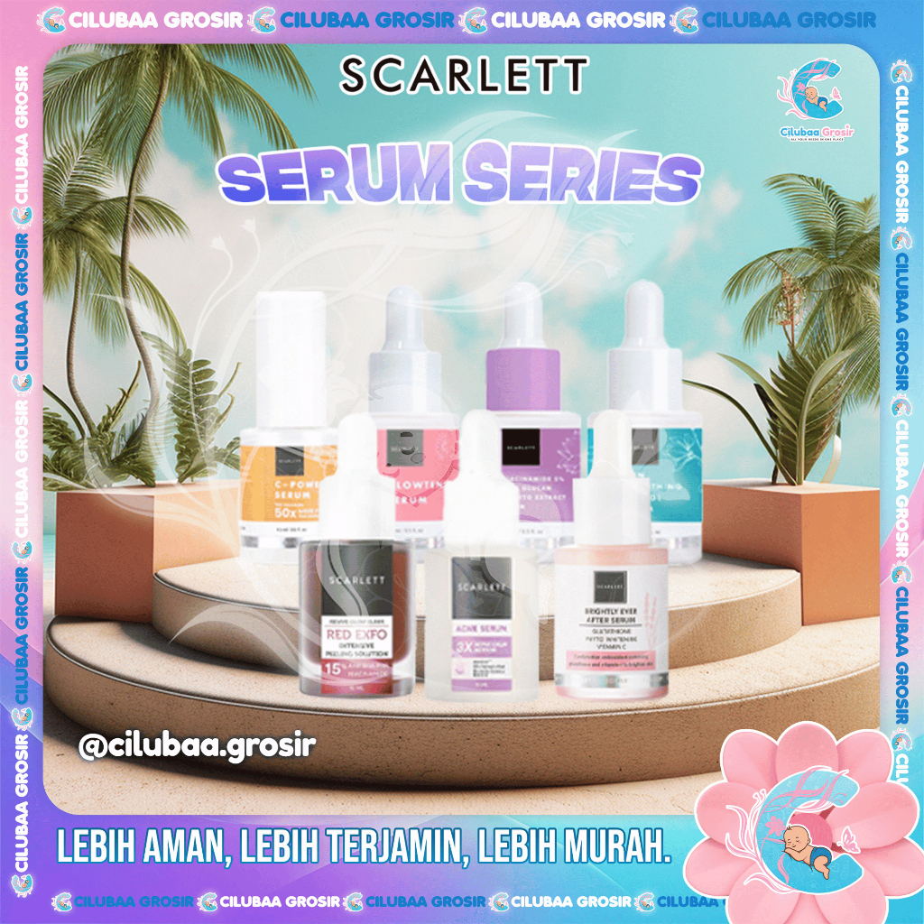 Scarlett Whitening Brightly Ever After Serum Cream Day Night | Scarlet Whitening Acne Serum GlowSkin