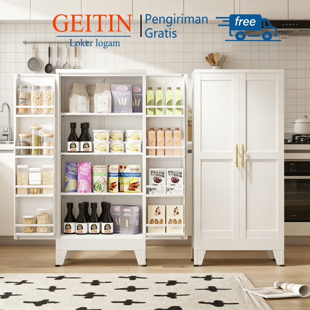 lemari baja, lemari penyimpanan, kabinet dapur, loker,kabinet serbaguna, Bisa dibuat lemari makanan 