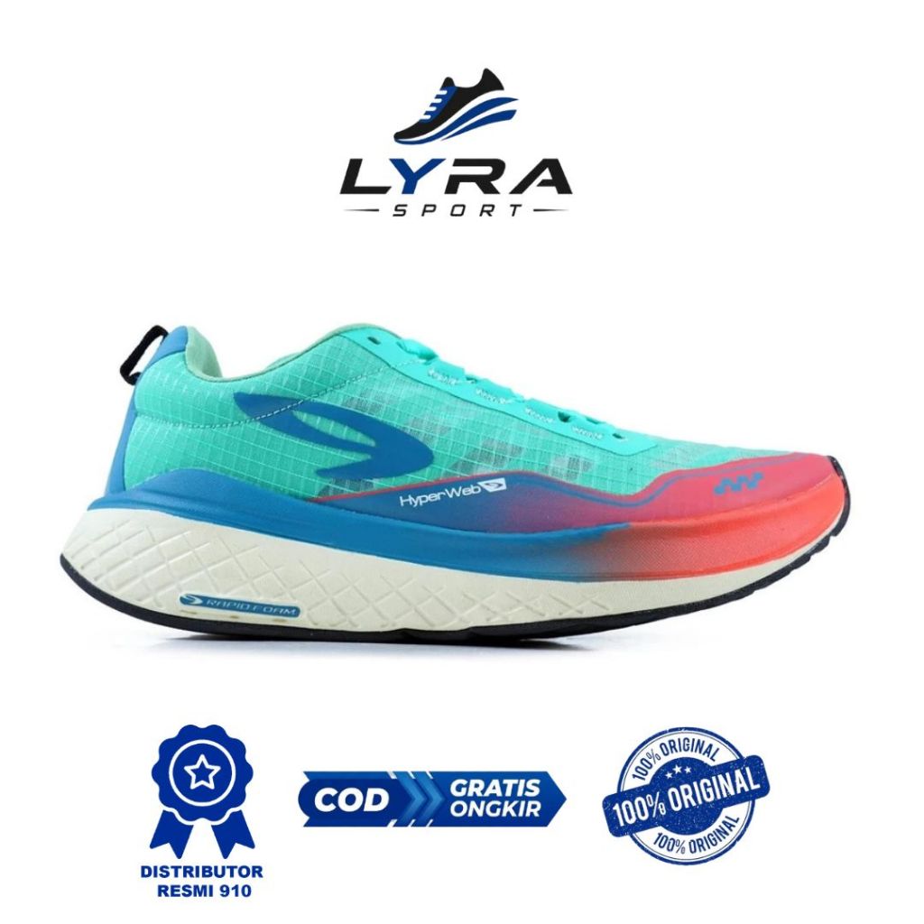 910 NINETEEN SHOES ULTRA EKIDEN HIJAU-AURORA/MERAH/HIJAU-TOSCA Running Sepatu Outdoor Outdoor