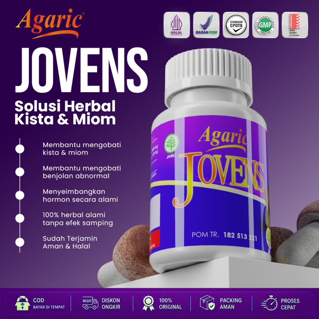 AGARIC JOVENS, obat kista, miom dan benjolan abnormal