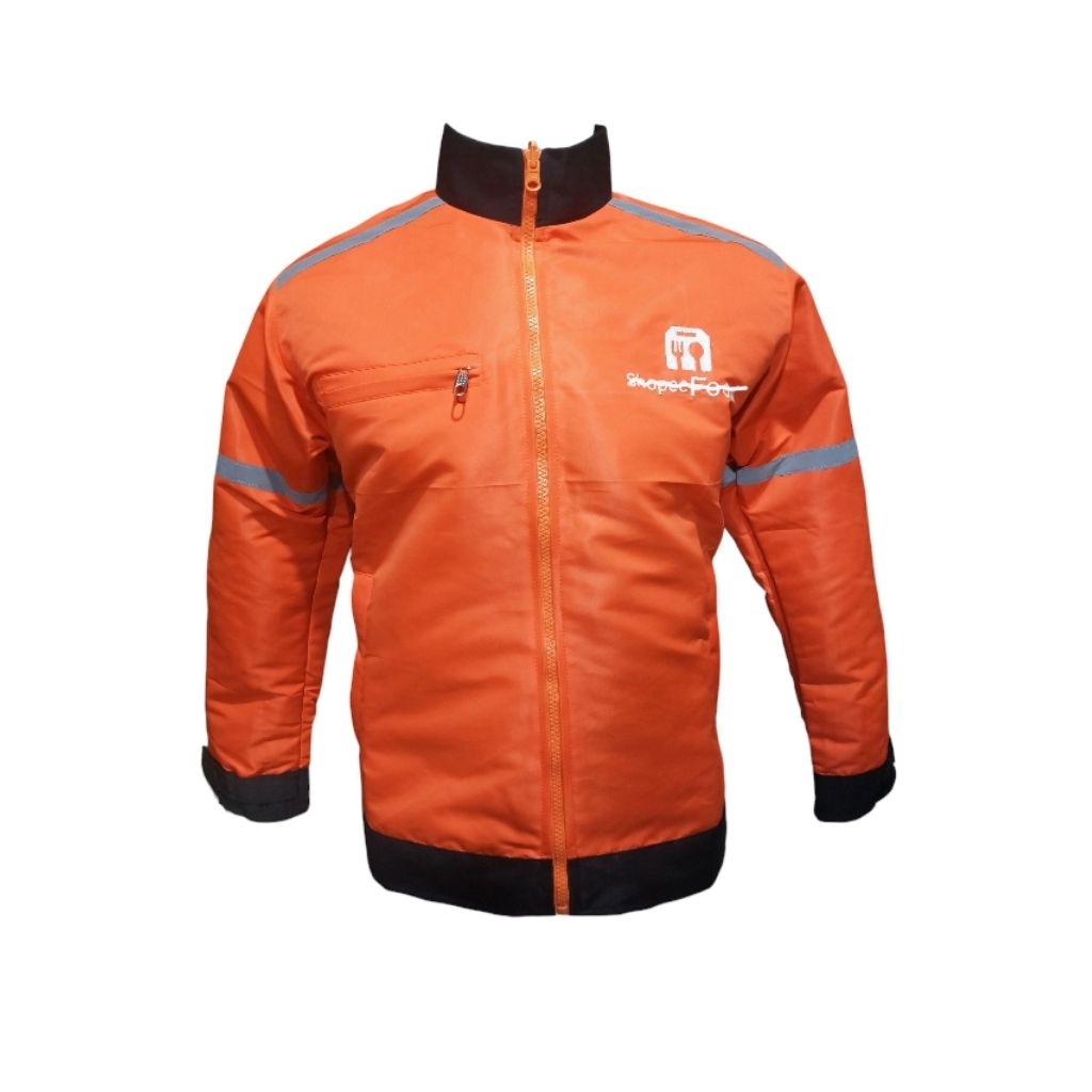 jaket motor turing orange shopee