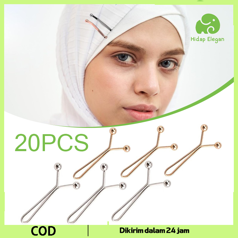 Penjepit Jilbab Samping 20pcs Tak Terlihat Penjepit Hijab Dagu Multifungsi Peniti Kerudung