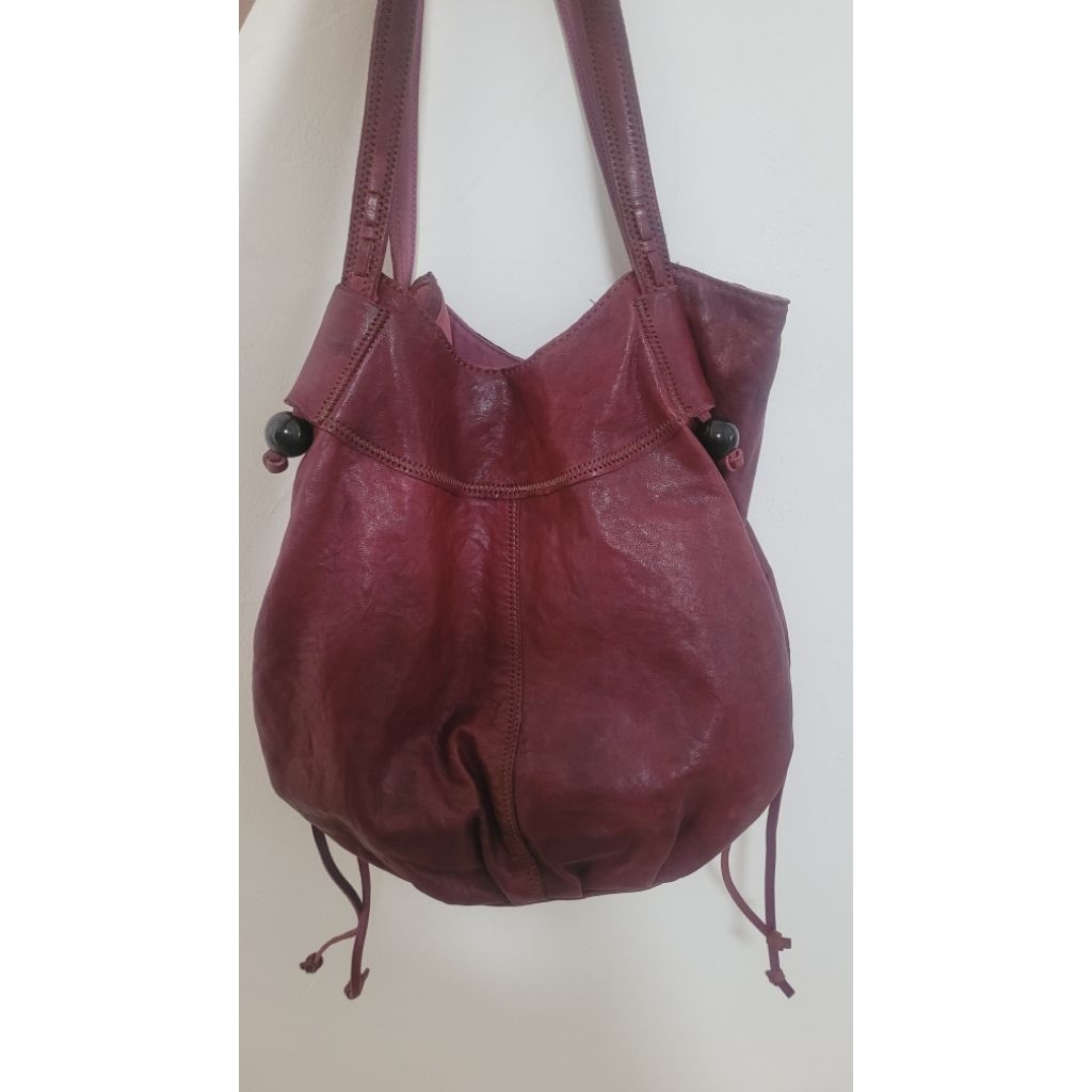 Lucky Brand Leather Bag warna plum