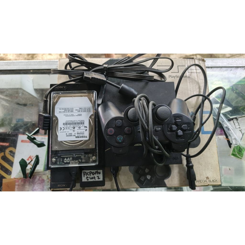 Ps2 slim seri 9 hdd 160GB mcboot fortuna bisa kaset