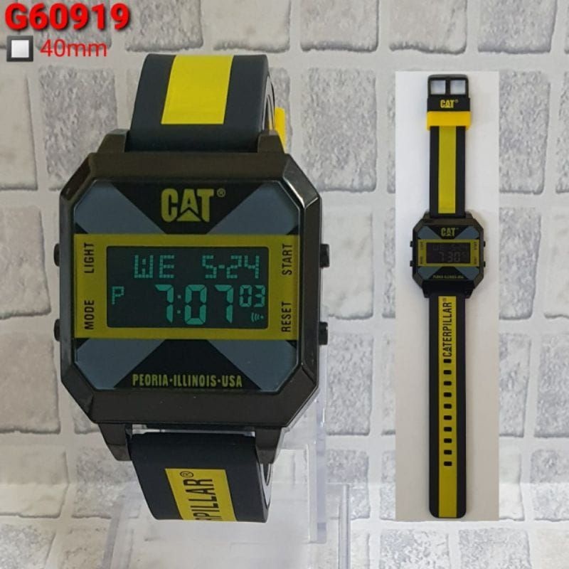 [PREMIUM] Jam Tangan Caterpillar CAT Digital Strap Rubber Karet Pria