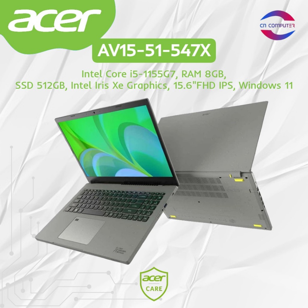 ACER ASPIRE VERO AV15-51-547X (15.6"FHD IPS,Intel Core i5-1155G7,8G,512G,WIN11,Gray,NX.AYCSN.002)