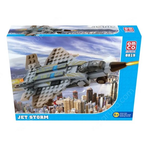 EMCO SET BRIX JET STORM ORIGINAL EMCO BRIX 8819 MAINAN BRICK PESAWAT TEMPUR