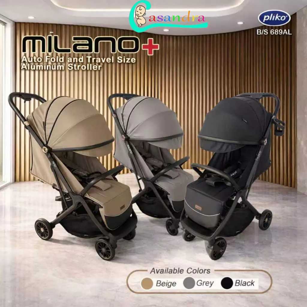 Pliko Stroller Auto Fold Milano+ B/S 689 AL / Kereta Dorong Bayi Auto Fold