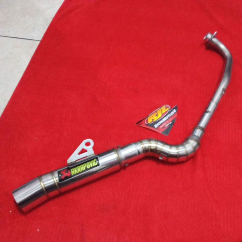 exhaust akrapovic stainlees 51mm pipe fury 100 110 fury 125 wave 100 110 wave 125 xrm 100 110 xrm 12