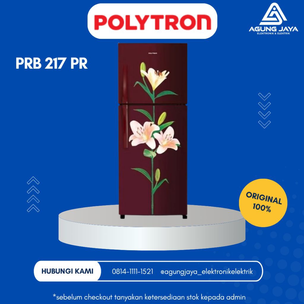 POLYTRON Kulkas 2 Pintu 210 L PRB 217PR