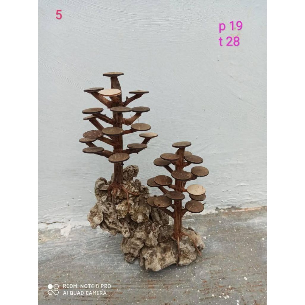 bonsai pohon cemara/pinus aquascape daun sintetis
