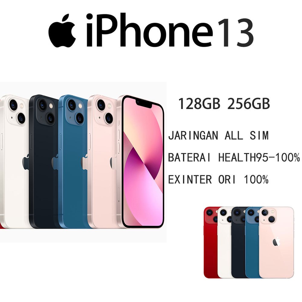 HP IPHONE 13 IPHONE SecondN BARANG  BERGARANS  apple 128GB 256GB WiFi Fullset Mulus