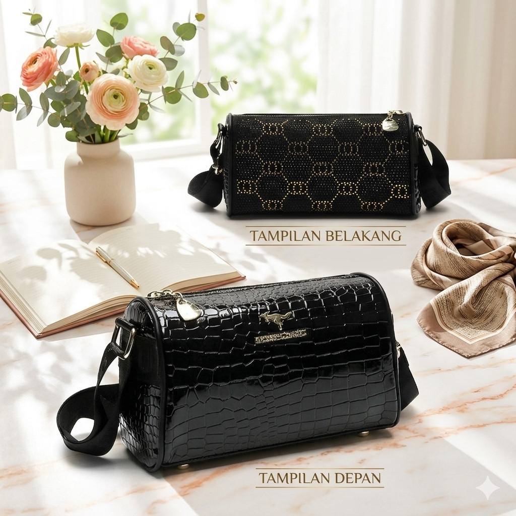 Winbag 202194 Tas Selempang Sling Bag Bahu Wanita 23*11*14 Cm Tas 2 Sisi