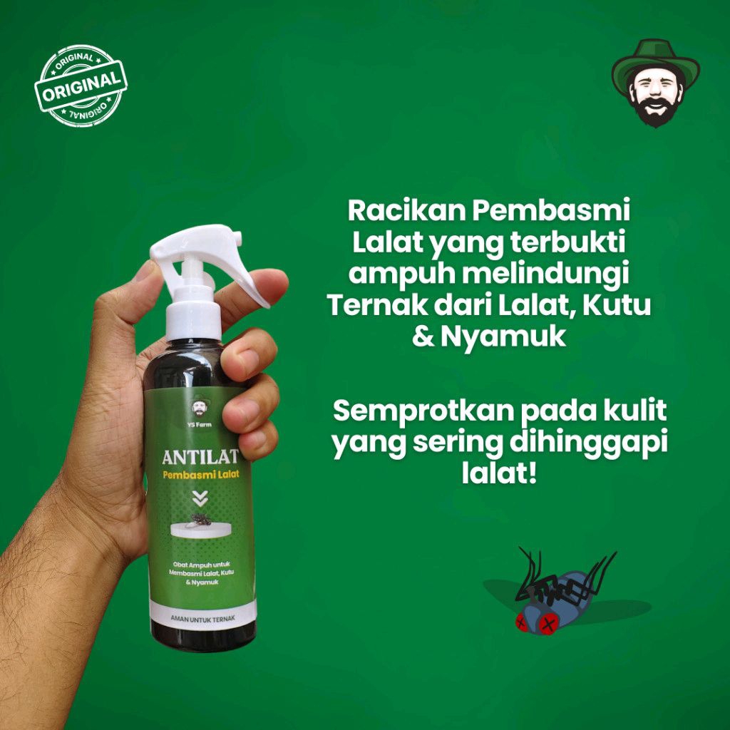 ANTILAT Spray Obat Lalat untuk Sapi Kambing Pengusir Lalat Kutu Nyamuk Bau Kandang