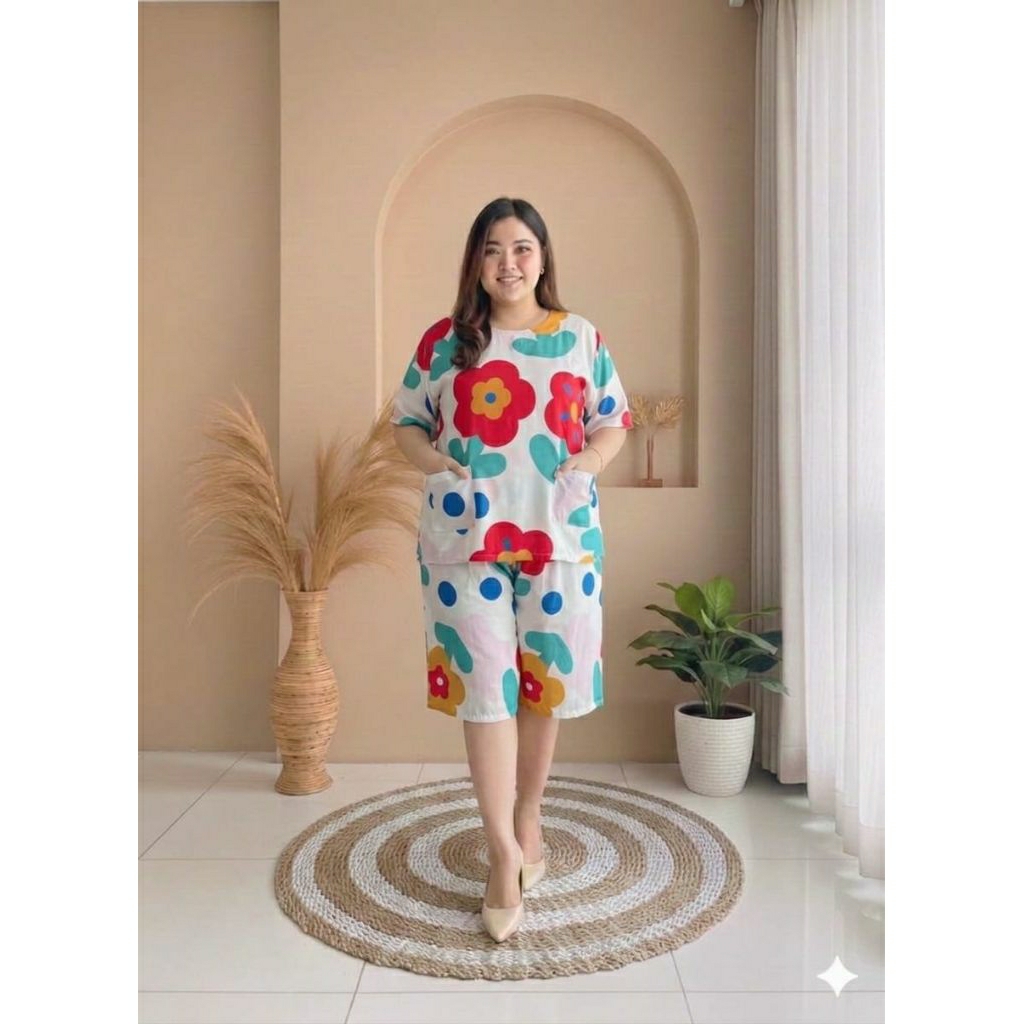 Babydoll Katun Super Jumbo Ld 140 | SETELAN CELANA PENDEK KATUN