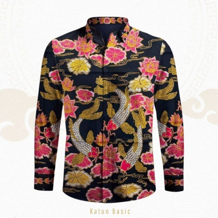 Kain Batik Tulis Asli Premium Motif Ikan Koi Katun Halus Batik Tulis Eksklusif Elegan AK003B