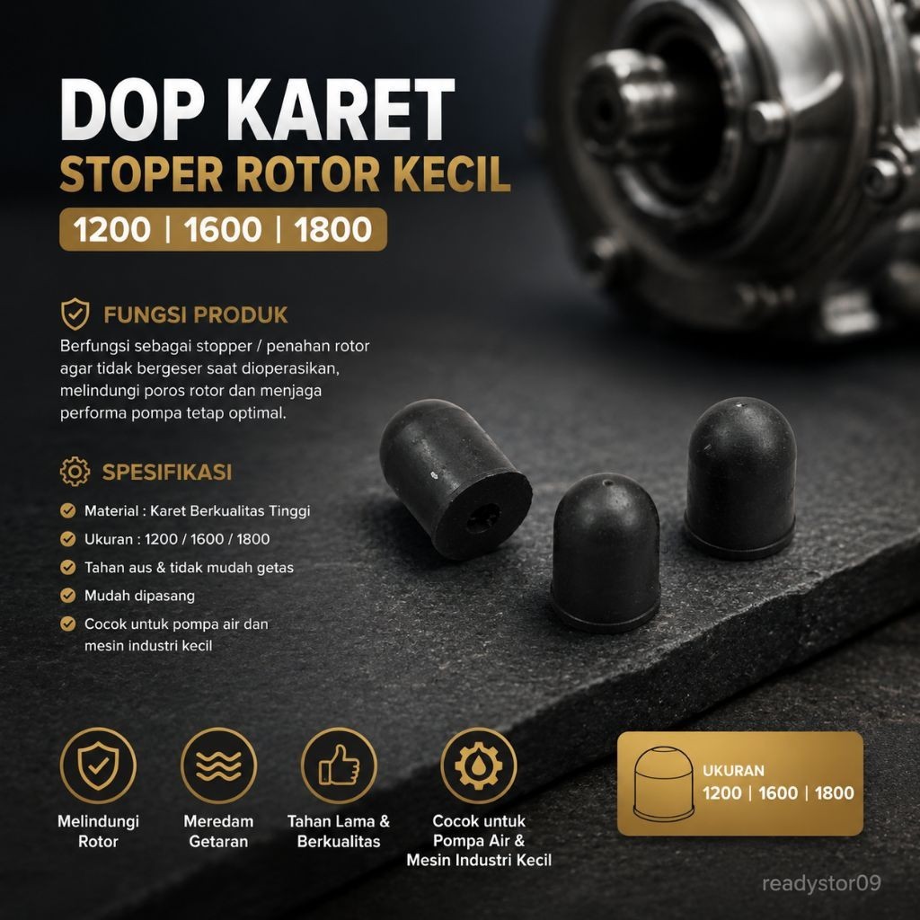 Karet Stopper Dop Tutup AS Magnet Kipas Rotor Pompa Aquarium PH 1200 1600 1800