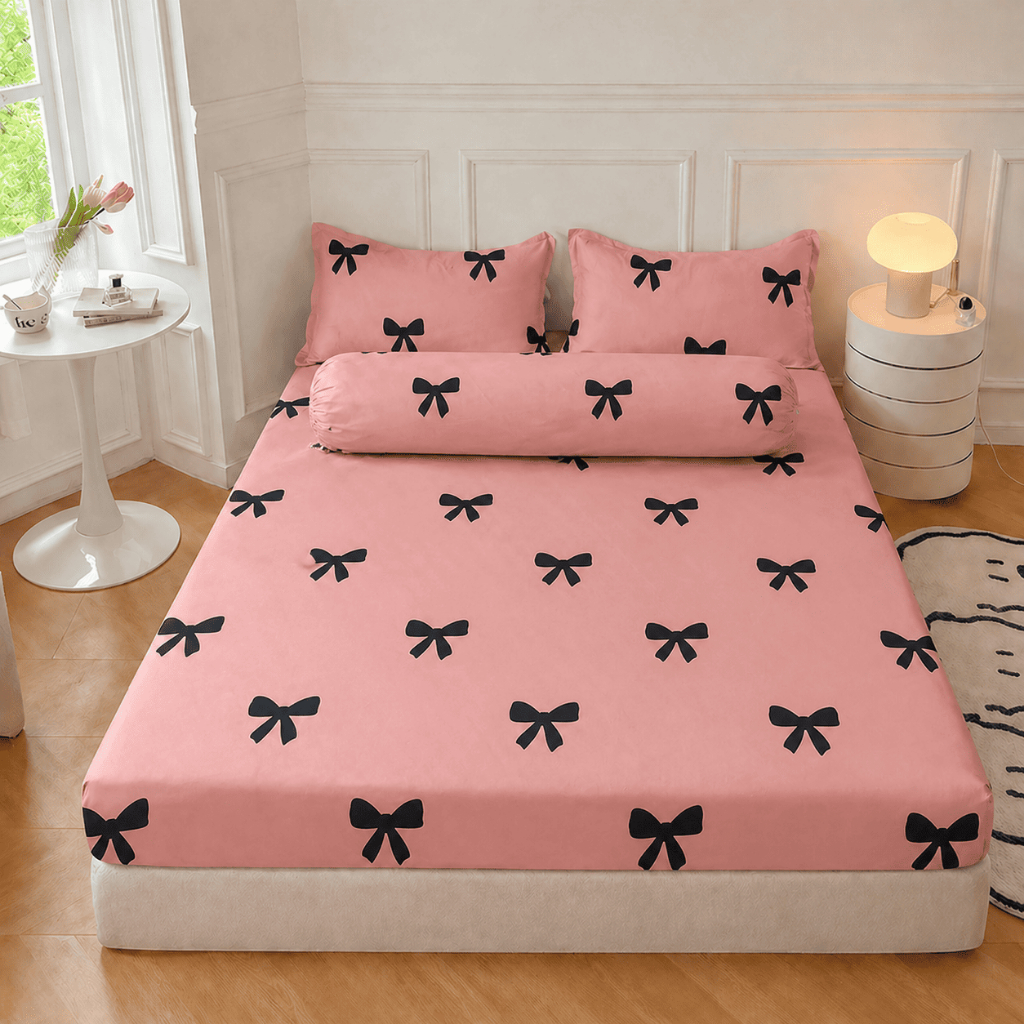 SPREI Set Katun ANTI GESER Motif Kotak / SPREI PINK LUCU / SET SPREI KOTAK EMILY MOTIF KOREA / SEPRE