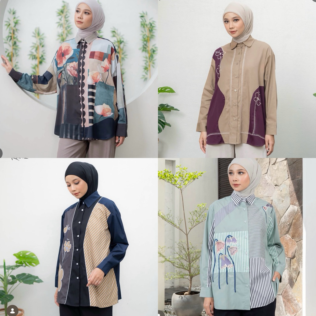 KEMEJA OVERSIZE RURIK  || NOYRA LEVAGA YESIRA NADELINE RURIK || FATARI PRINTING SHIRT || ESCALA PRIN