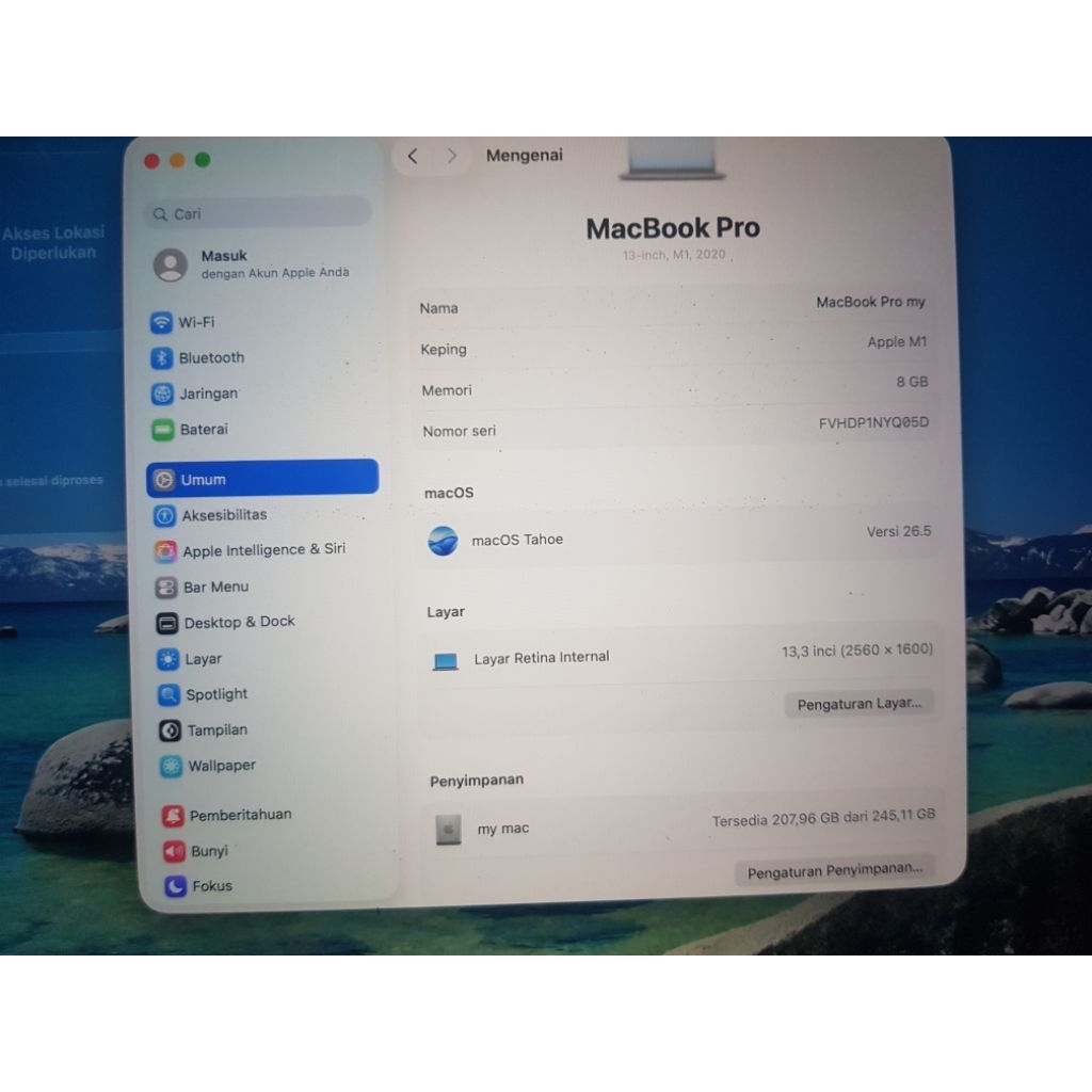 macbook pro m1 2020 minus layak pakai