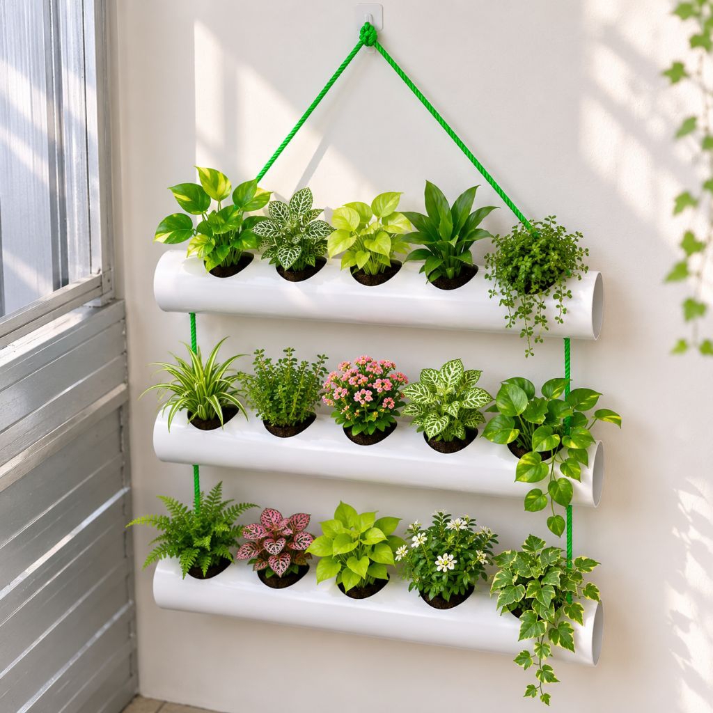 Pot Tanam Gantung 3 Susun PVC 50cmPot Dinding Vertical Garden 3 Tingkat
Pot Gantung Tanaman Hias PVC