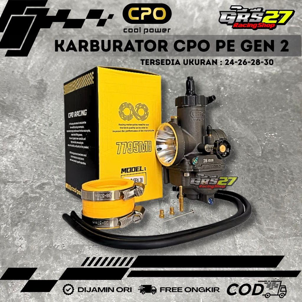 KARBURATOR CPO PE GEN 2 KARBU PE 24 26 28 30 BLACK SERIES ORI ORIGINAL CPO COOL POWER