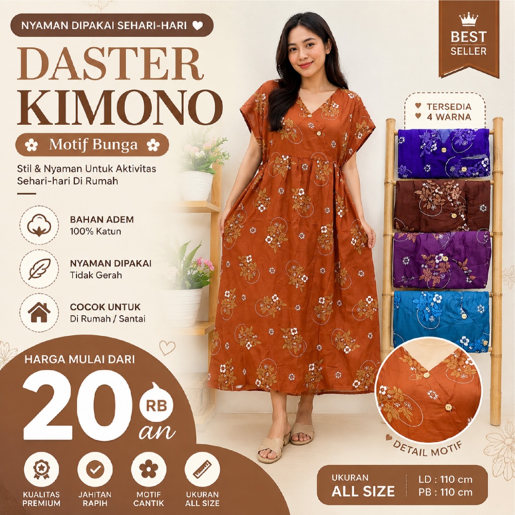 Daster Murah 20Ribuan Daster Kimono Kekinian Anak Muda Dewasa Remaja Daster Harian Bayar COD