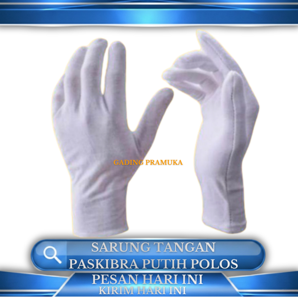 sarung tangan paskibra putih / sarung tangan putih / sarung tangan pengibar bendera / sarung tangan 