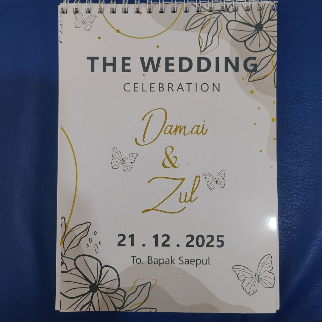 UNDANGAN NOTEBOOK KALENDER/UNDANGAN PERNIKAHAN UNIK/UNDANGAN PERNIKAHAN/UNDANGAN SOUVENIR/UNDANGAN K