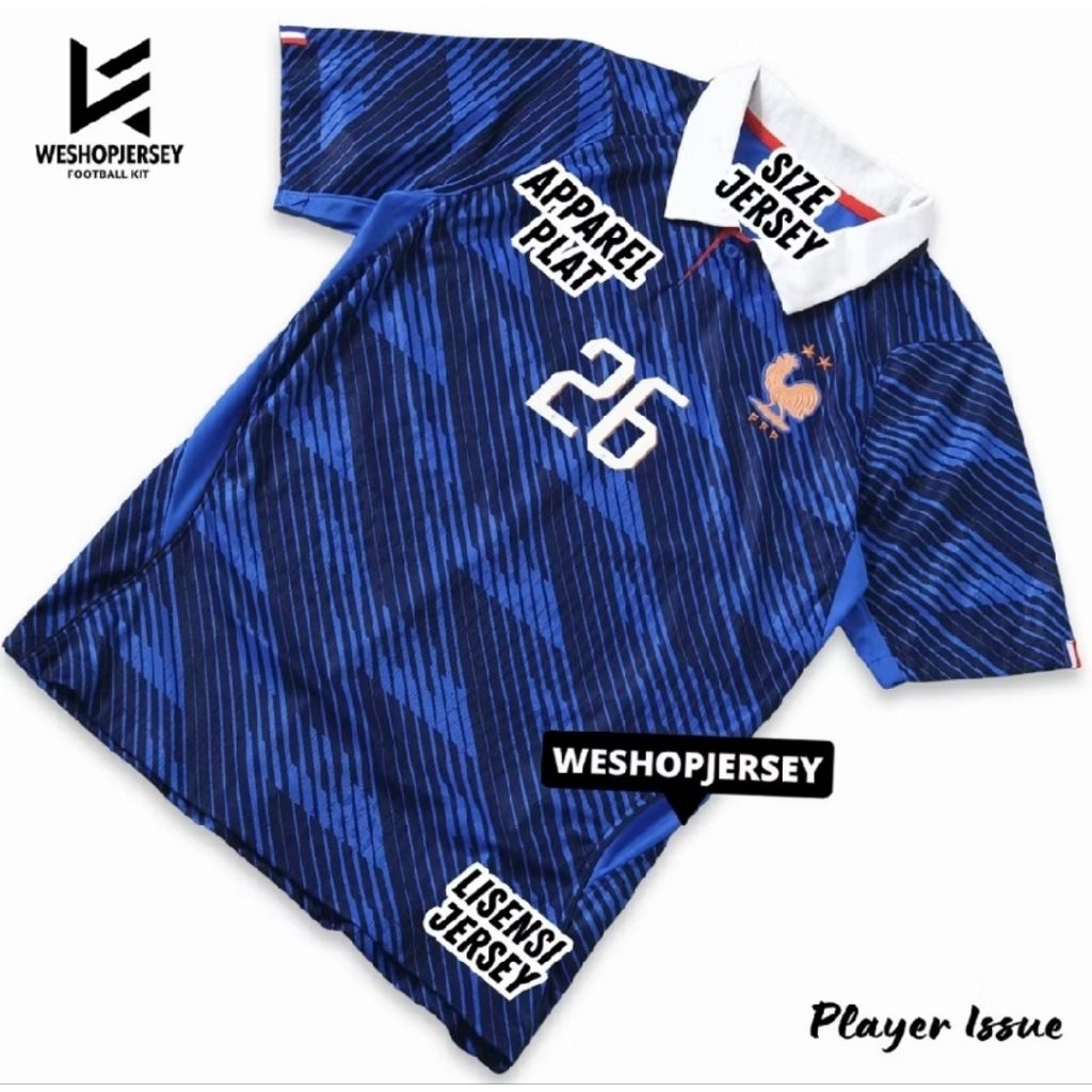 PLAYER ISSUE jersey France away terbaru 25/26 full patch sablon nama nomor punggung nameset