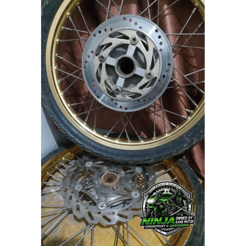 Velg Set Jari Jari Kawasaki Ninja SS/ Ninja R / Ninja RR New Old Copotan Variasi Ring 17 Silver Gold