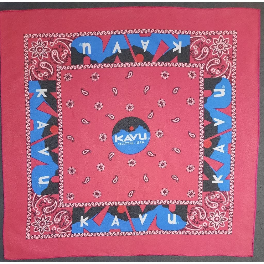 Paisley KAVU USA Pink Color Original Handkerchief / Bandana / Saputangan / Neckwear /  Vintage