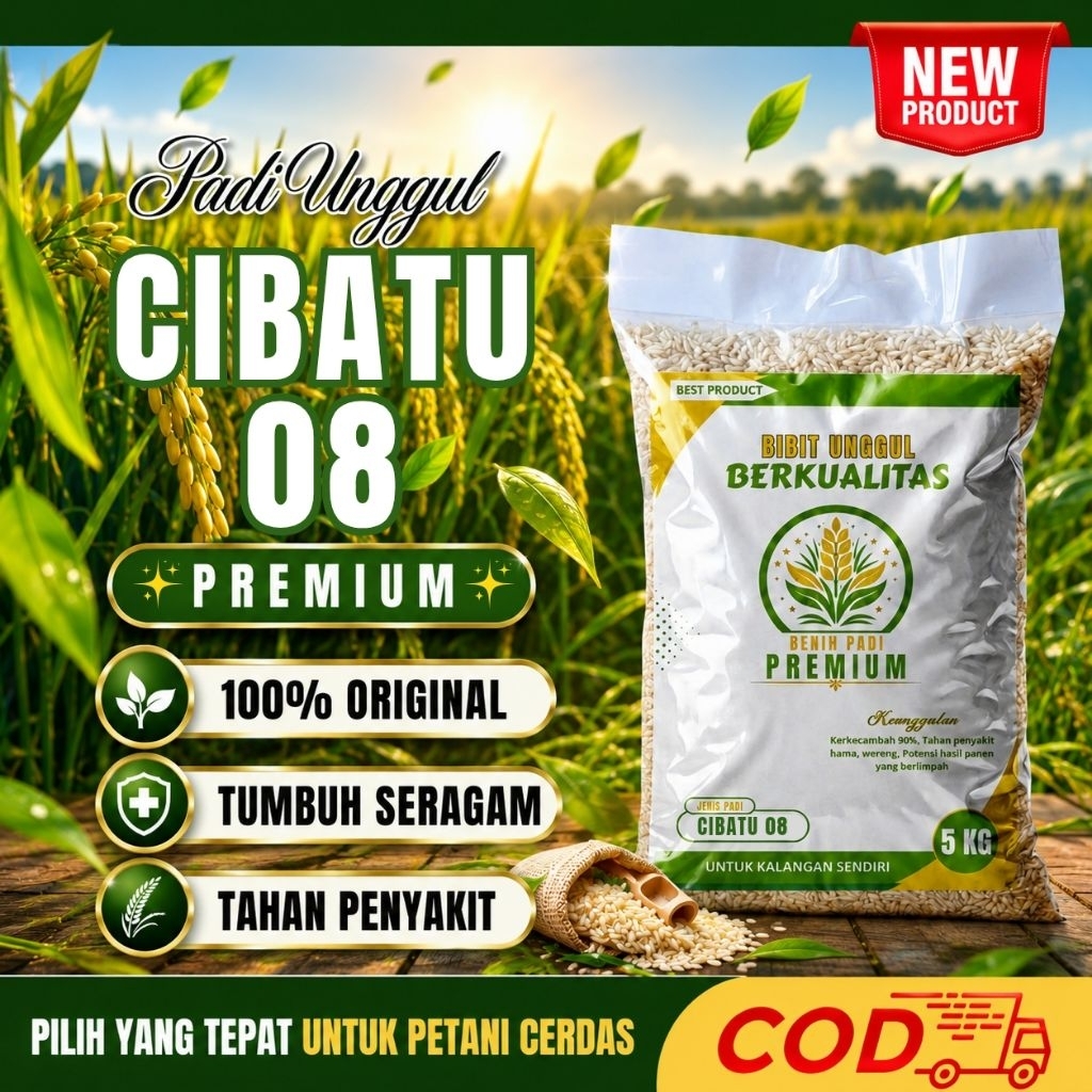 Benih padi unggul berkualitas CIBATU 08 kemasan 5kg original
