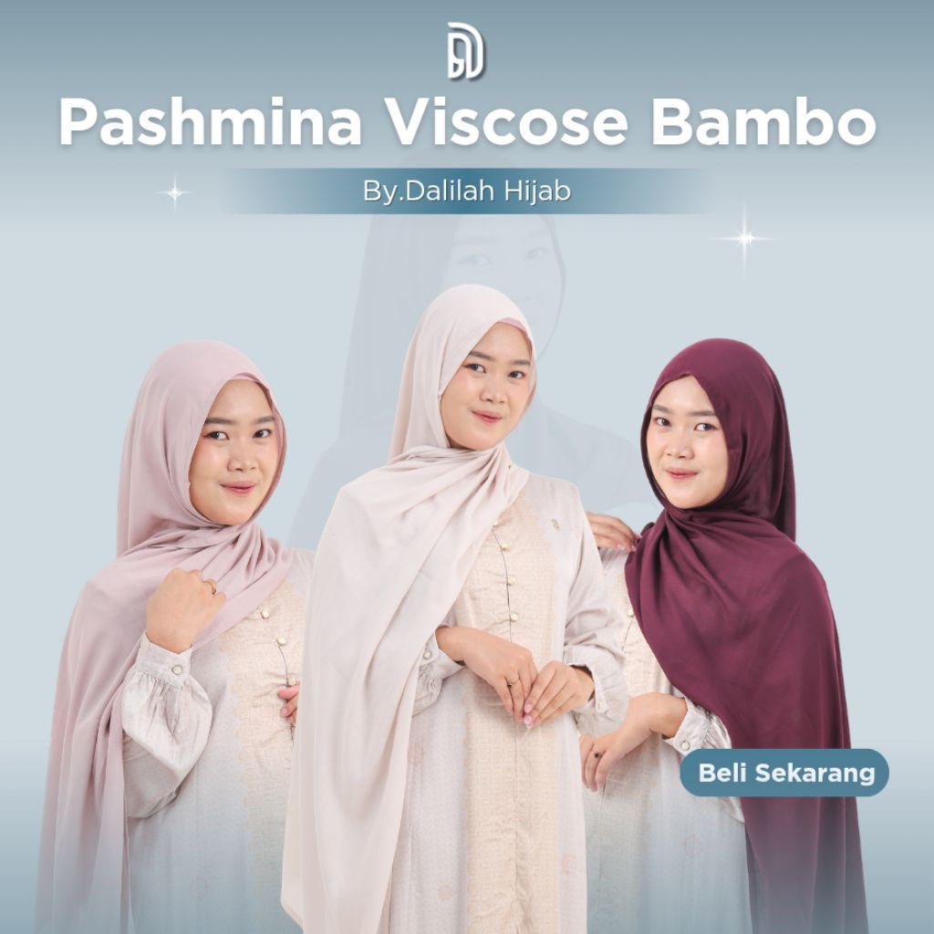 Dalilah_Pashmina Bamboo Viscose Premium | Hijab Flowy Adem Anti Gerah | Ukuran 175x75