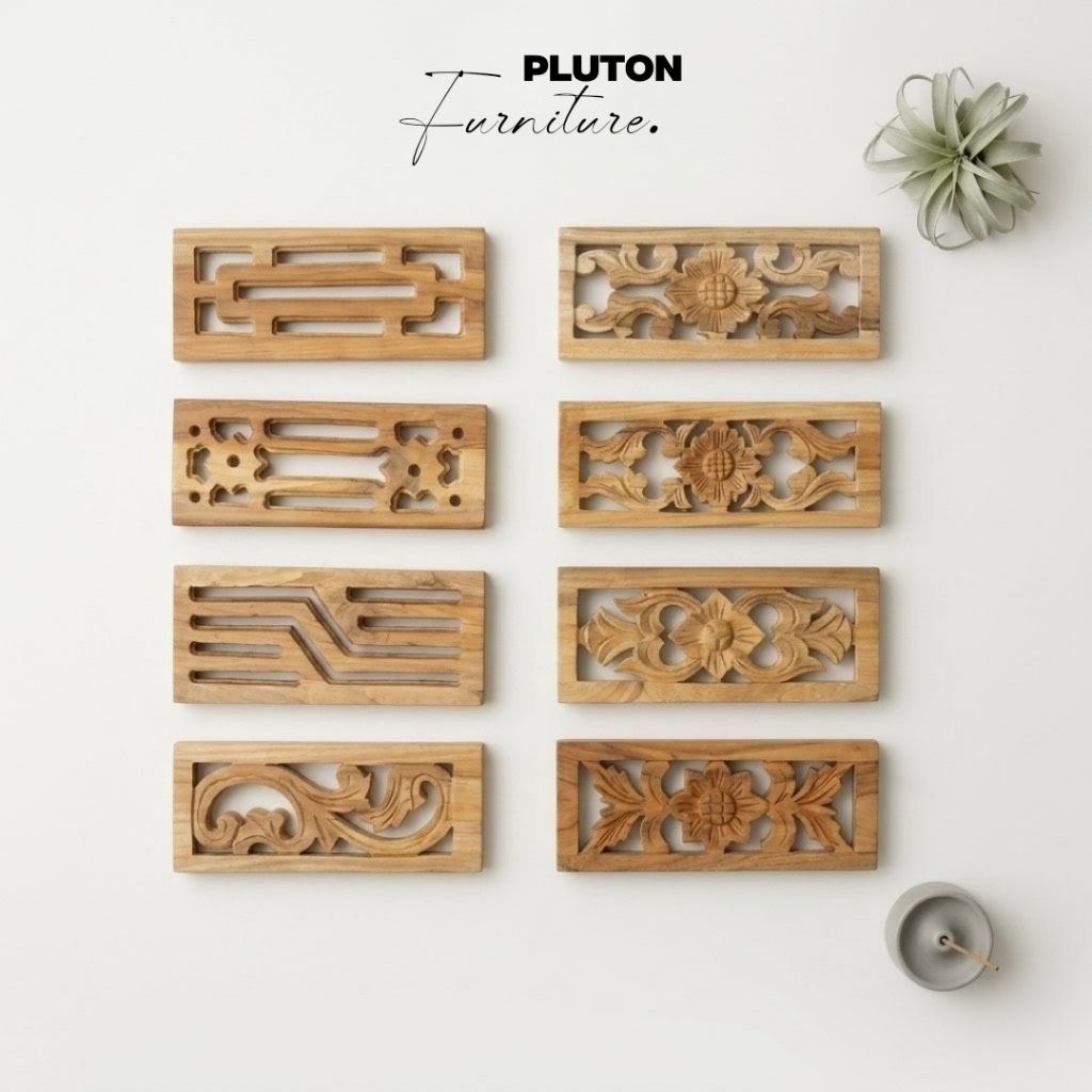 PLUTON - KEPINGAN Loster ventilasi Bahan kayu asli roster untuk ventilasi rumah