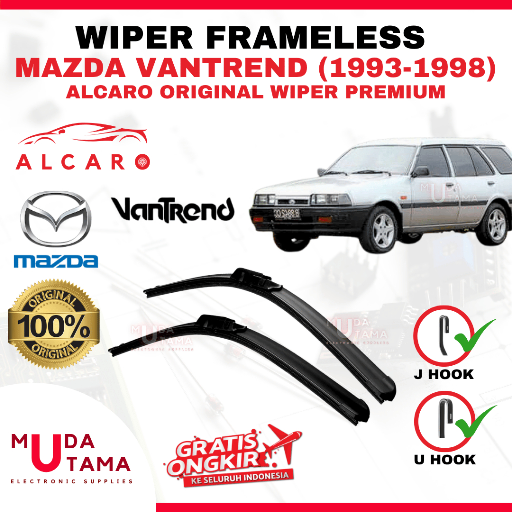 Wiper Frameless MAZDA VANTREND 1993 s/d 1998 Original Alcaro - Sapu Kaca MAZDA VANTREND - Wiper MAZD