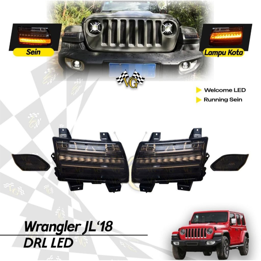 LAMPU DRL JEEP RUBICON WRANGLER 2018
