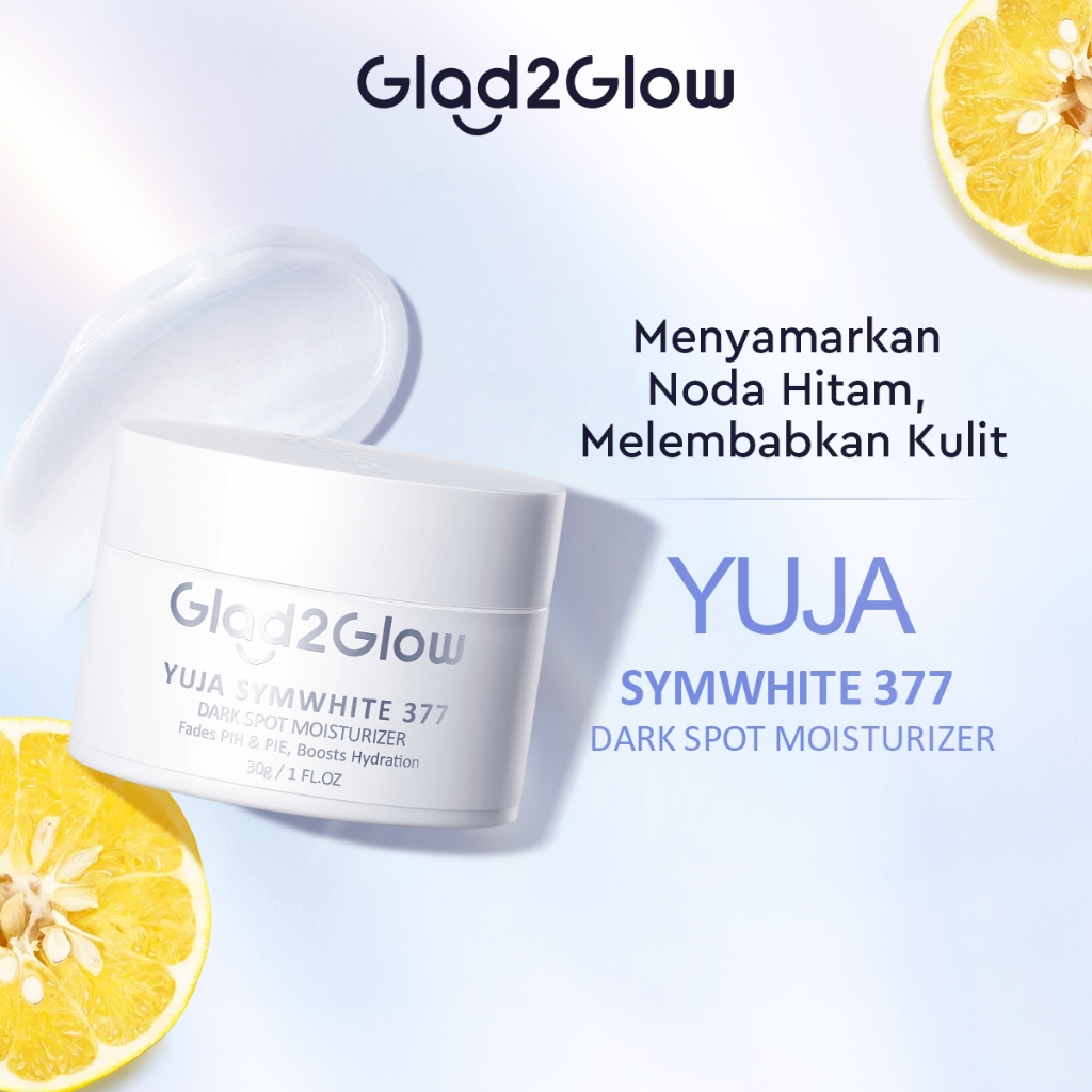 Glad2Glow Yuja Symwhite 377 Dark Spot Moisturizer menghilangkan bekas jerawat brightening night crea