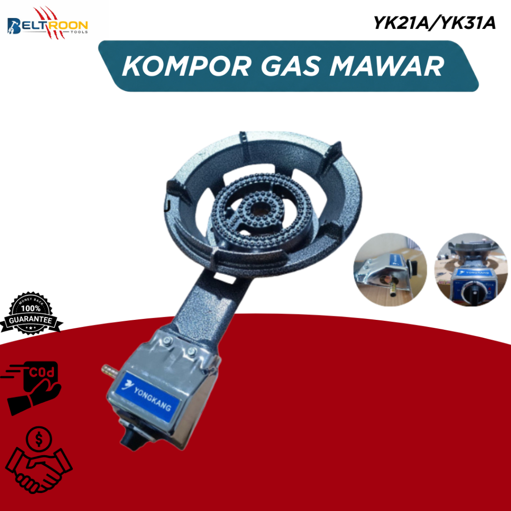YONGKANG Kompor Gas Mawar 1 Tungku Tahan Lama Anti Bocor BISA COD