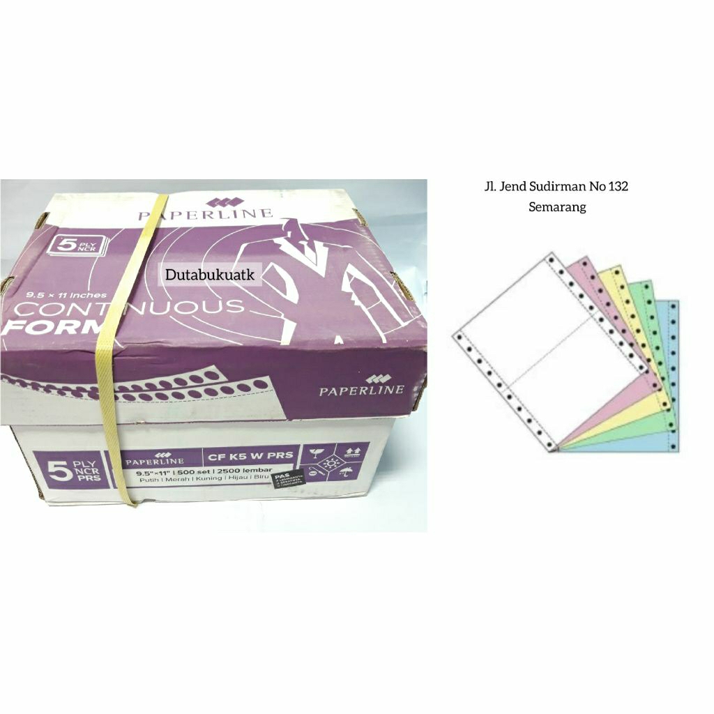 Kertas CF Continuous Form Paperline 9,5 x 11 Inch Nota NCR 5 Ply Rangkap 5 PRS Perforasi Potongan