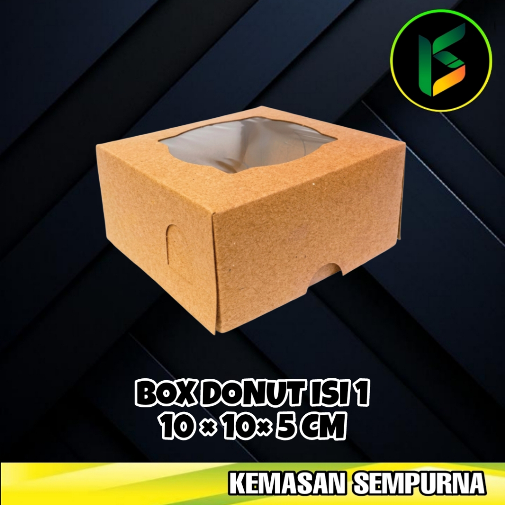 Ecer Box Donat berkaca box donat kraft isi 1, 2 dan 6 box donat kertas kotak coklat polos
